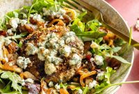 Blue Cheese Burger Salad with Balsamic Vinaigrette