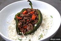Savory Beef and Sweet Potato Stuffed Poblano Peppers