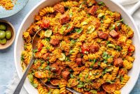 Smoky Romesco Pasta Salad with Roasted Red Peppers