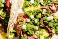 Grilled Flap Steak Tacos with Jalapeno Chimichurri