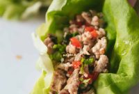 Thai Basil Chicken Lettuce Cups with Garlic and Lime