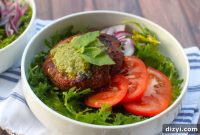 Pesto Bison Burger Bowls Recipe