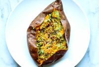 Baked Sweet Potatoes with Basil Pesto