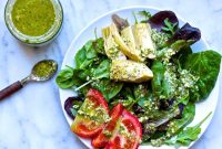Homemade Basil Pesto Vinaigrette for Salads and Marinades
