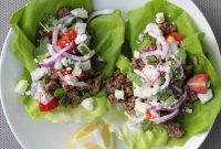 Greek Lamb Lettuce Wraps with Mint Yogurt Sauce