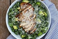 Grilled Chicken Kale Caesar Salad Recipe with Parmesan
