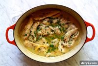 Oven Baked Lemon Caper Chicken Recipe with Creamy Sauce