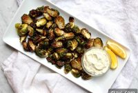 Crispy Roasted Brussels Sprouts with Lemon Basil Aioli Recipe