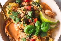Whole30 Panang Curry Chicken Noodle Bowls Recipe