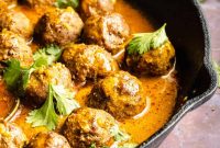Saucy Chicken Tikka Meatballs Recipe with Spiced Tomato Sauce