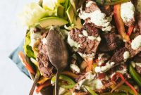 Grilled Steak Fajita Salad with Creamy Cilantro Dressing
