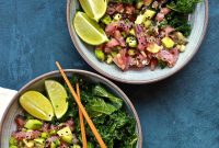 Hawaiian Tuna Poke Bowl with Sesame Kale Salad