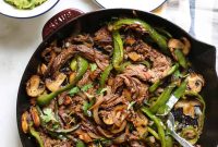 Steak Fajitas with Poblano Peppers and Mushrooms