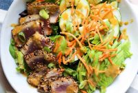 Seared Ahi Tuna Salad with Pineapple Sesame Dressing