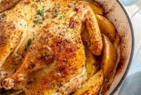 Whole Greek Roast Chicken with Lemon Potatoes