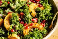 Roasted Delicata Squash and Kale Salad with Miso Dressing