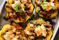 Beef Enchilada Stuffed Acorn Squash Recipe