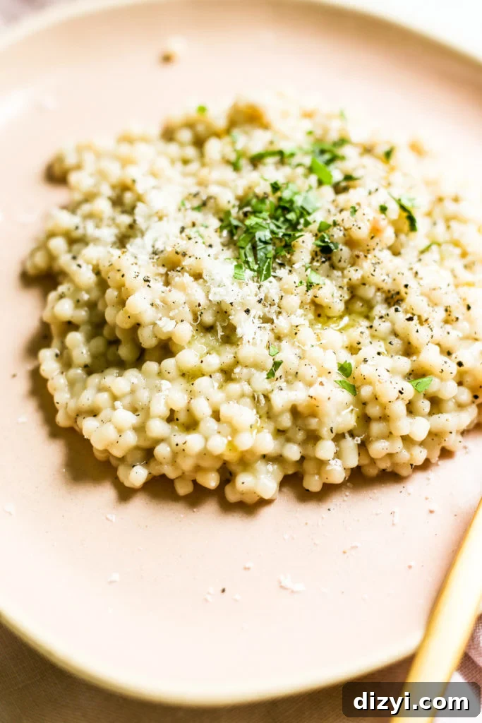 One Pot Cacio e Pepe Israeli Couscous