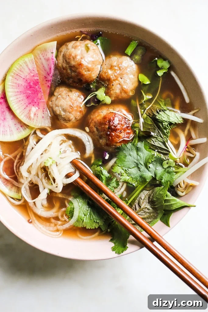 Meatball Pho bowl