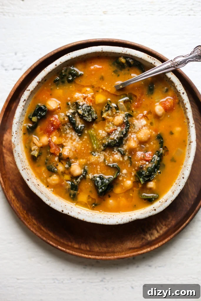 Easy Chickpea and Kale Tuscan-Style Soup
