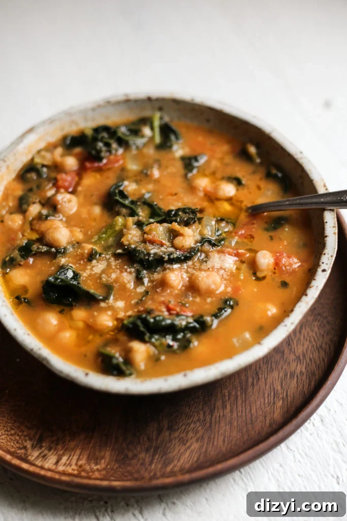 Easy Chickpea and Kale Tuscan-Style Soup