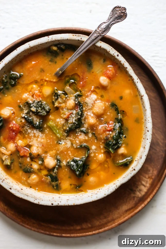 Easy Chickpea and Kale Tuscan-Style Soup
