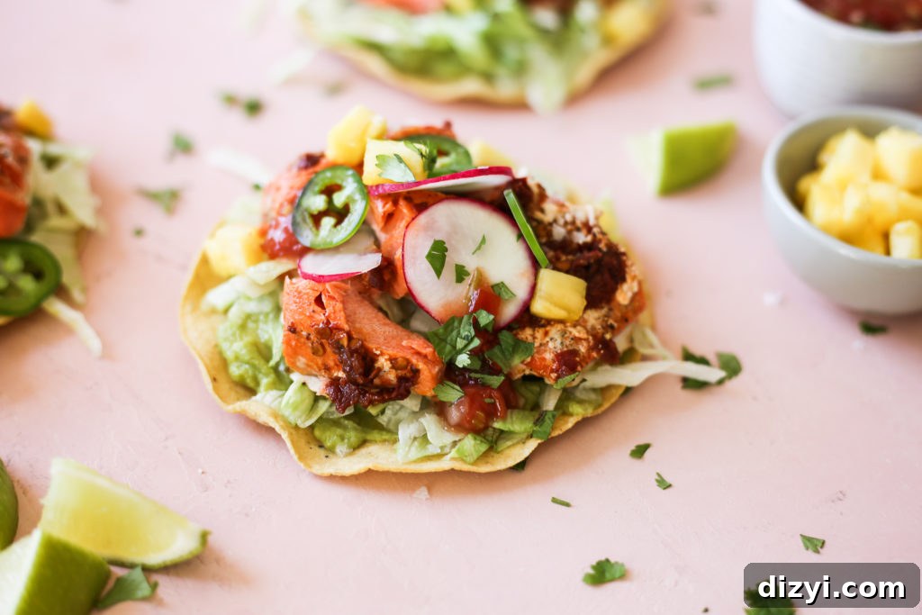 Zesty Chipotle-Lime Salmon Tostadas 6 Chipotle-Lime Salmon Tostadas