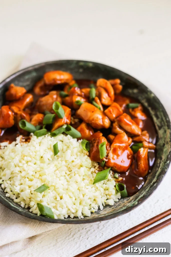 Whole30 Bourbon Chicken close-up