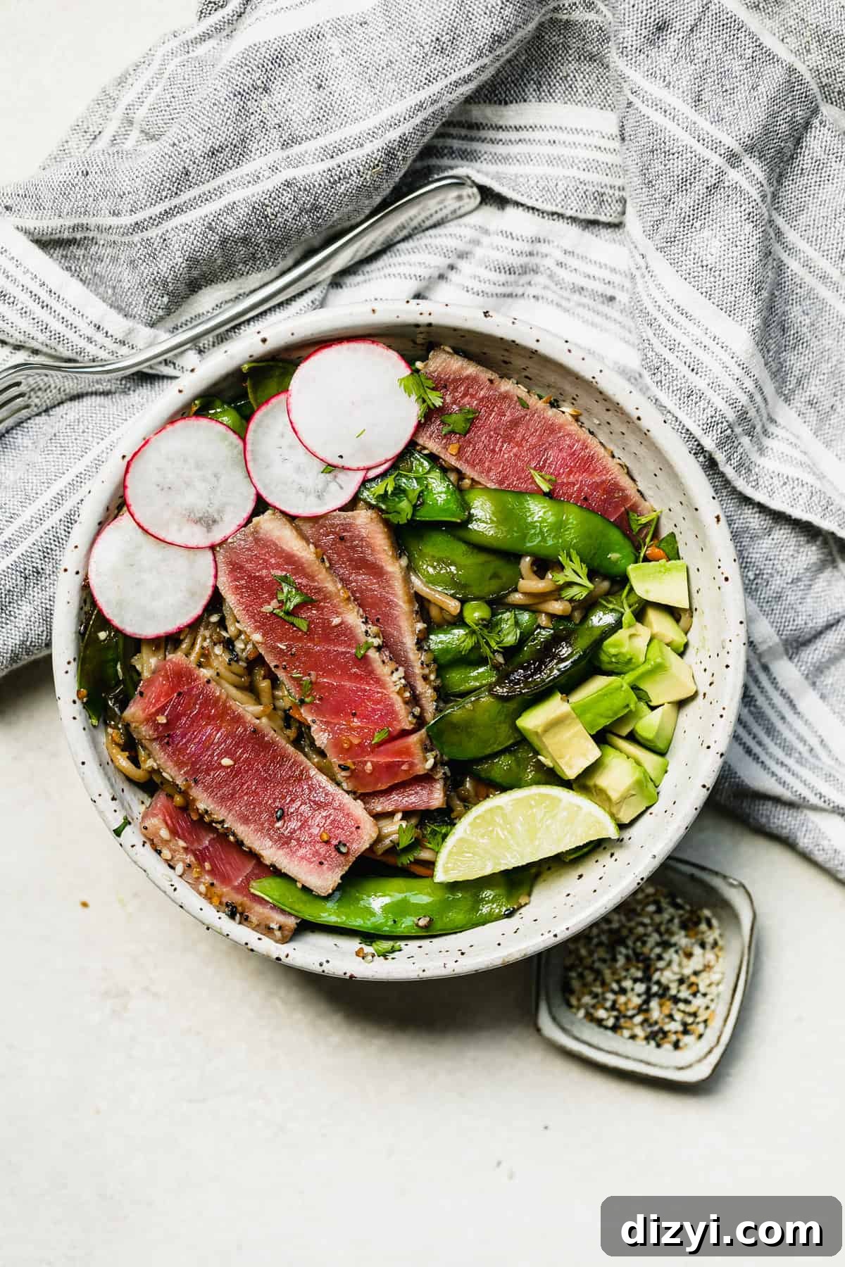 Seared Tuna and Soba Noodle Stir Fry Bowls