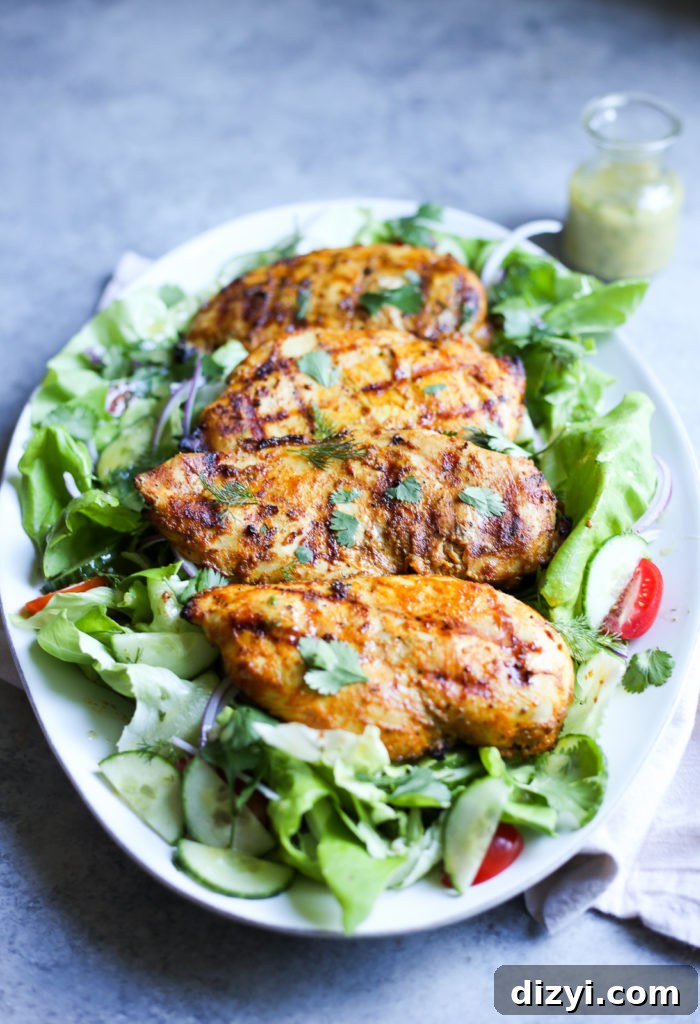 Grilled Tandoori Chicken Salad Recipe with Yogurt Dressing 4 Grilled Tandoori Chicken Salad