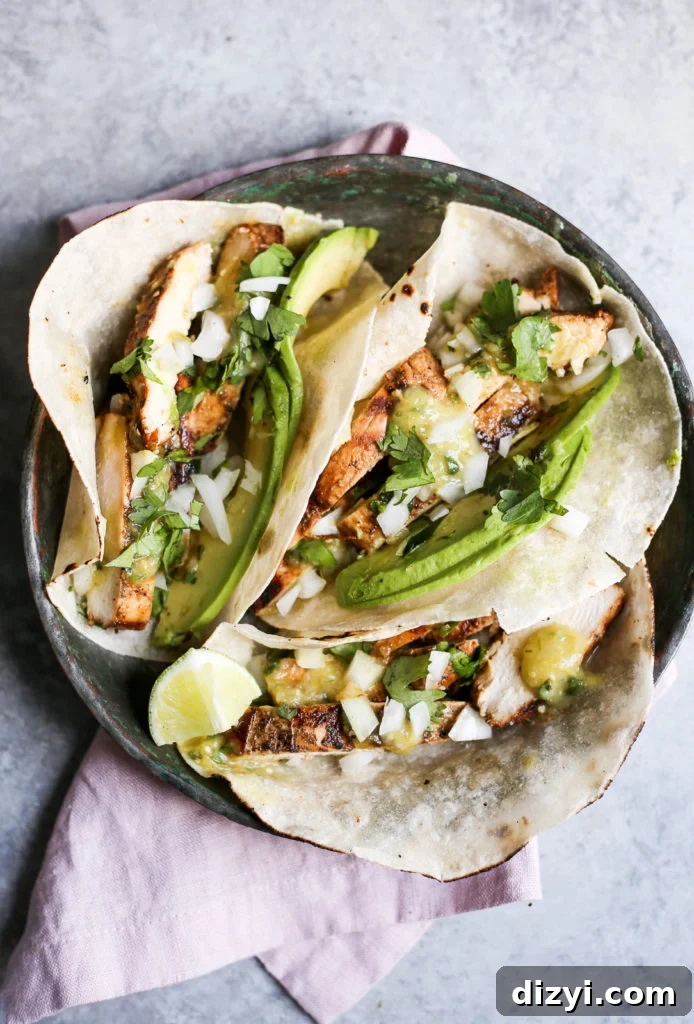 Finished Grilled Chili Chicken Tacos