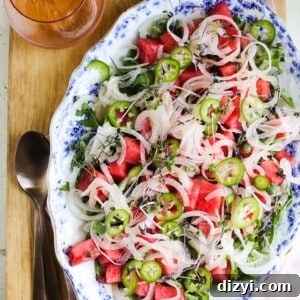 spicy watermelon and pickled red onion salad