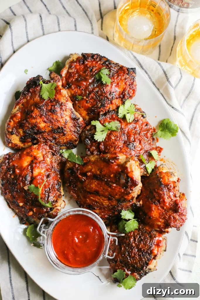 Grilled Chicken with Chipotle-Whiskey BBQ Sauce