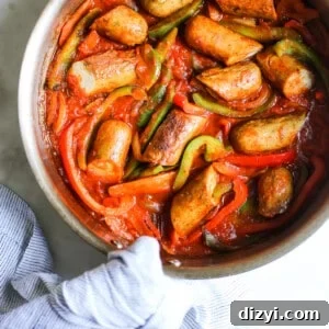 Sausage and Bell Pepper Skillet - plated