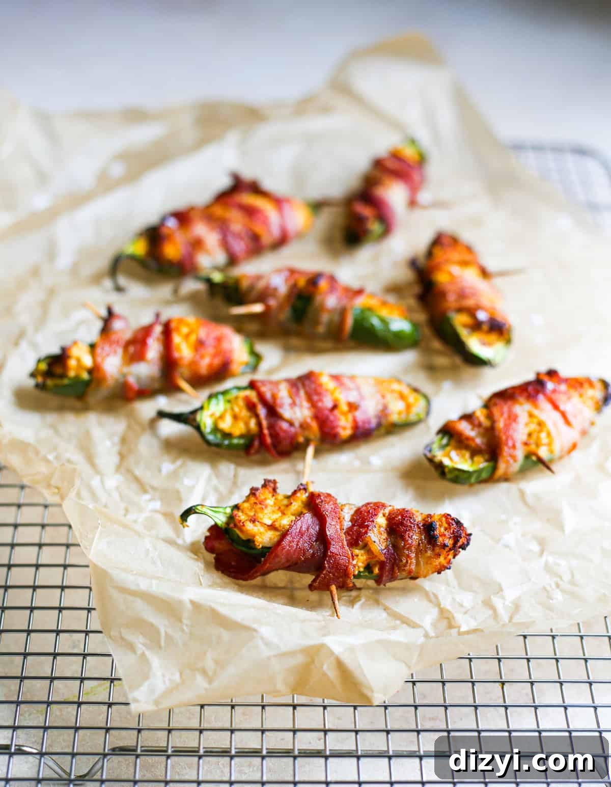 Cheesy Chicken Stuffed Bacon-Wrapped Jalapeños
