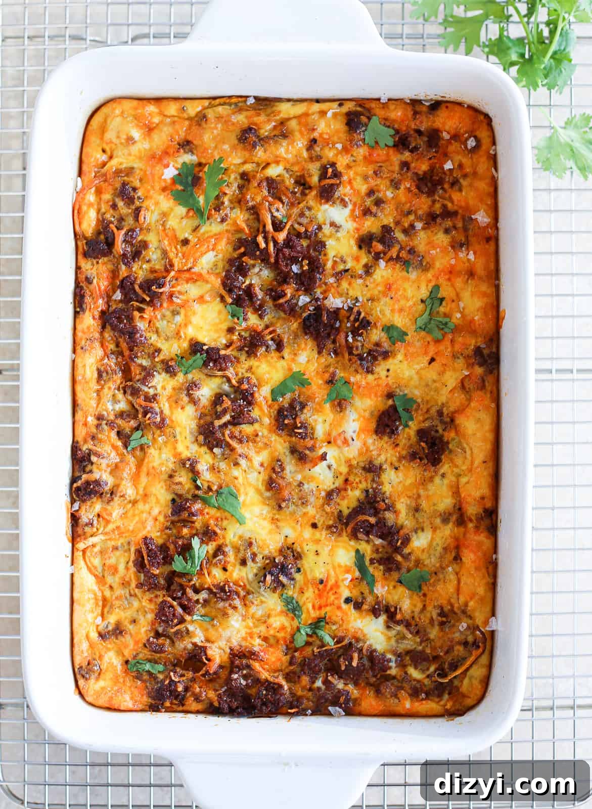 Chorizo Breakfast Casserole with Spiralized Sweet Potatoes 2 Chorizo and Spiralized Sweet Potato Breakfast Casserole