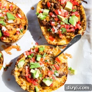 Taco-Stuffed Spaghetti Squash Boats 3 Taco Spaghetti Squash Boats