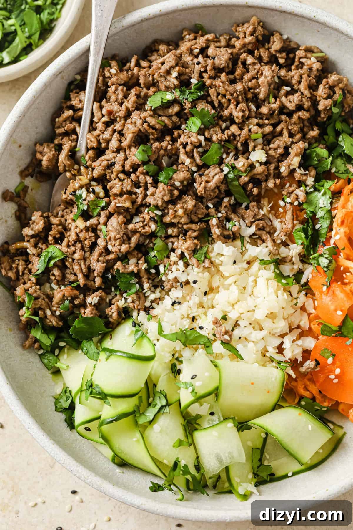 Korean-inspired Ground Beef and Kimchi Bowls