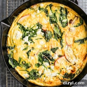 sausage, apple and goat cheese frittata