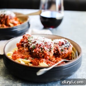 Italian Oven-Baked Meatballs Recipe 4 Meatballs Al Forno plated