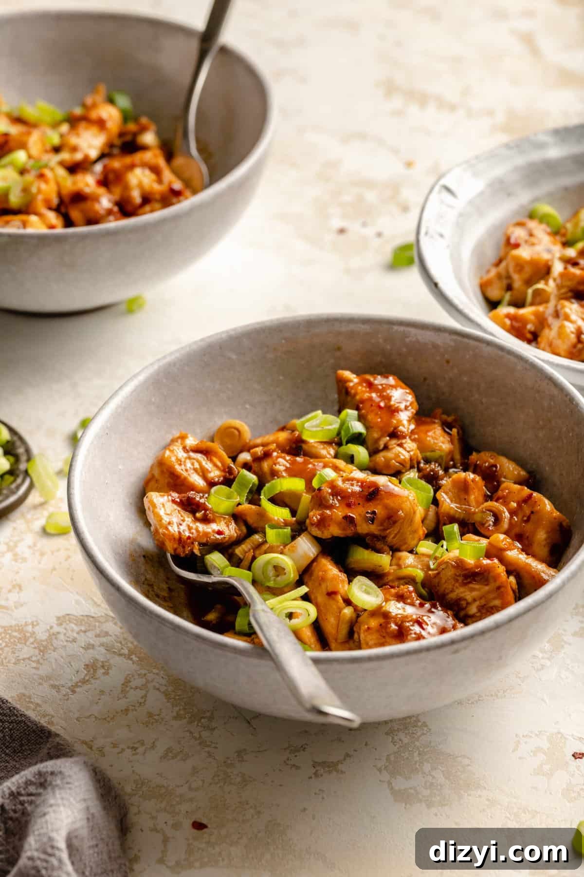 whole30 chang’s spicy chicken plated
