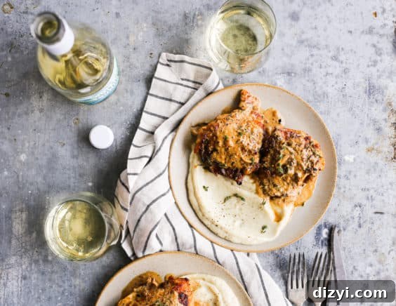 french chicken with creamy mustard-white wine sauce