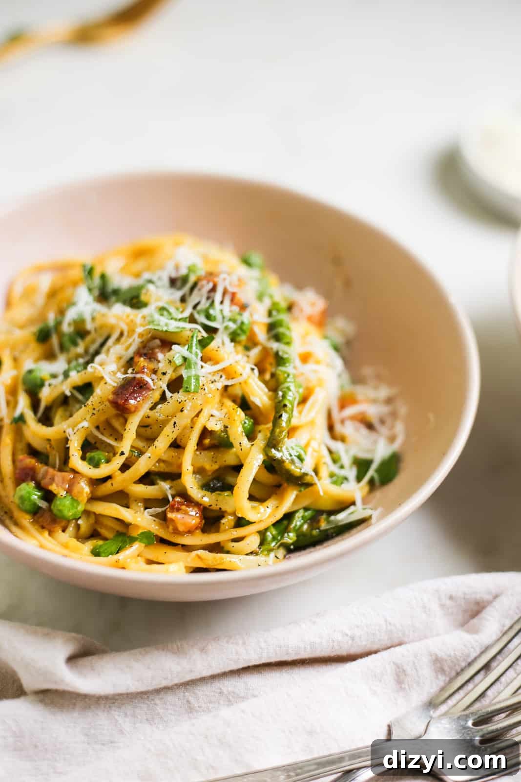 spring spaghetti carbonara