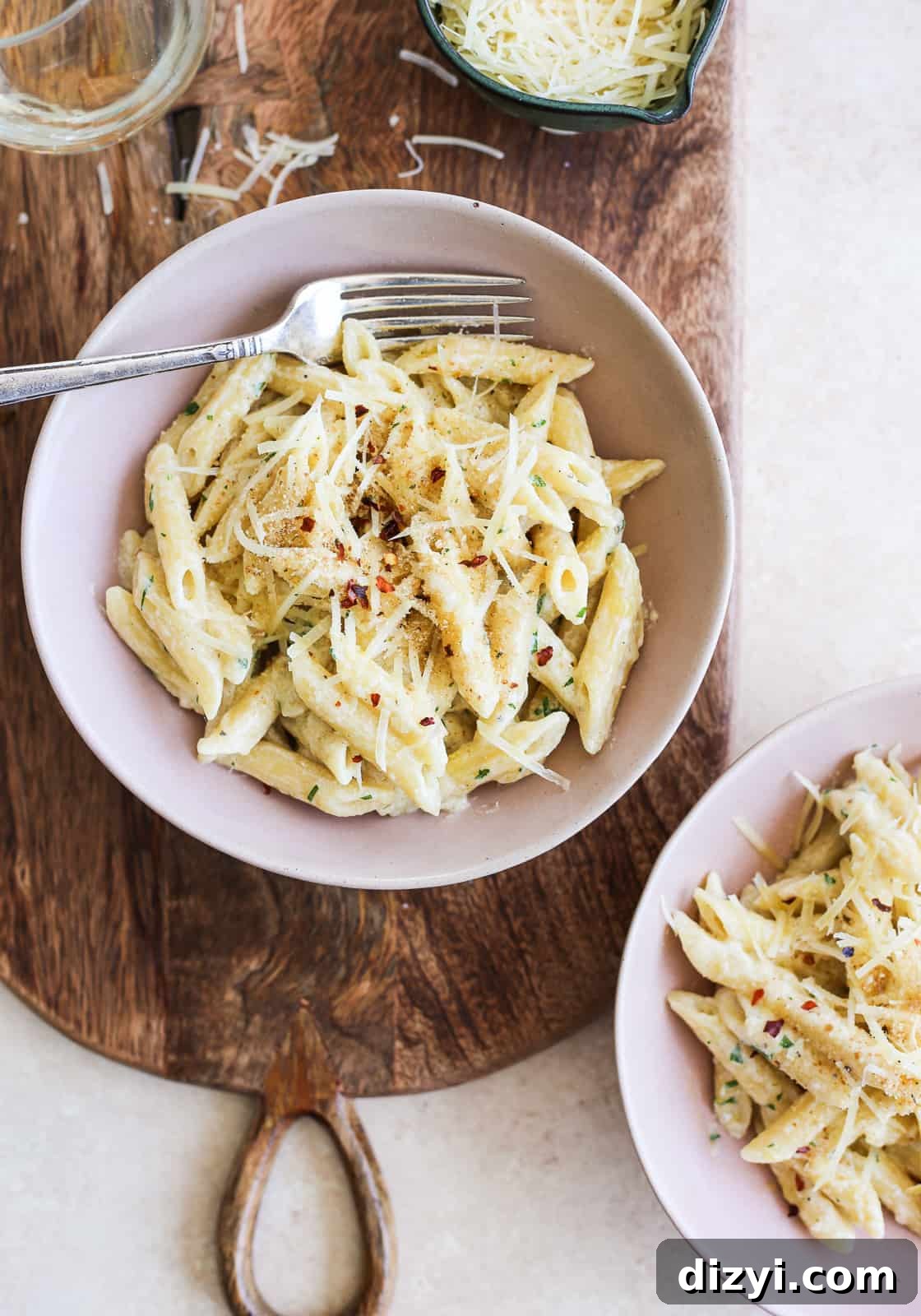 One-Pot Penne Alfredo Pasta