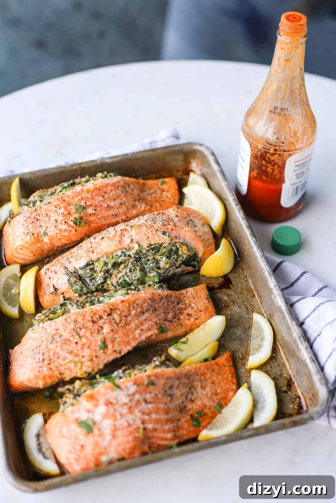 Creamy Spinach Stuffed Salmon