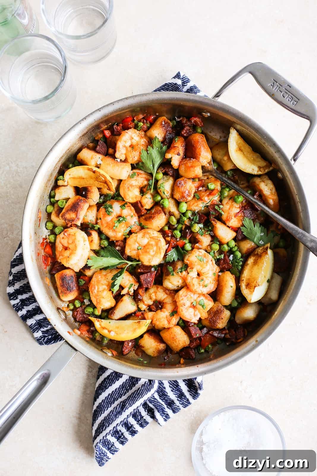 One-Skillet Paella-Style Cauliflower Gnocchi 2 Spanish-Style Cauliflower Gnocchi Skillet