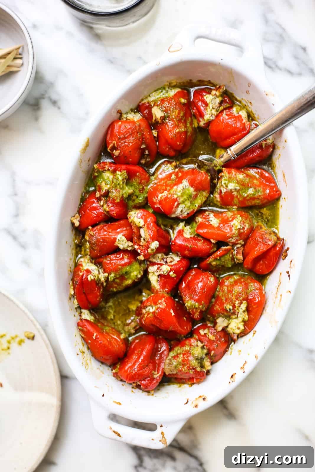 Herby Goat Cheese Stuffed Peppadews