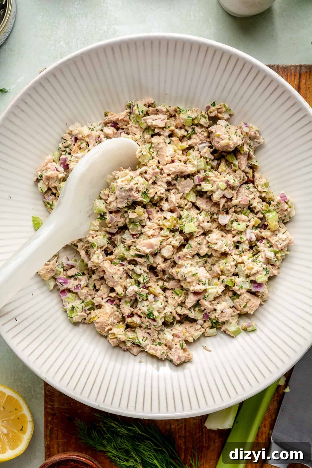 Classic Tuna Salad combined in large bowl