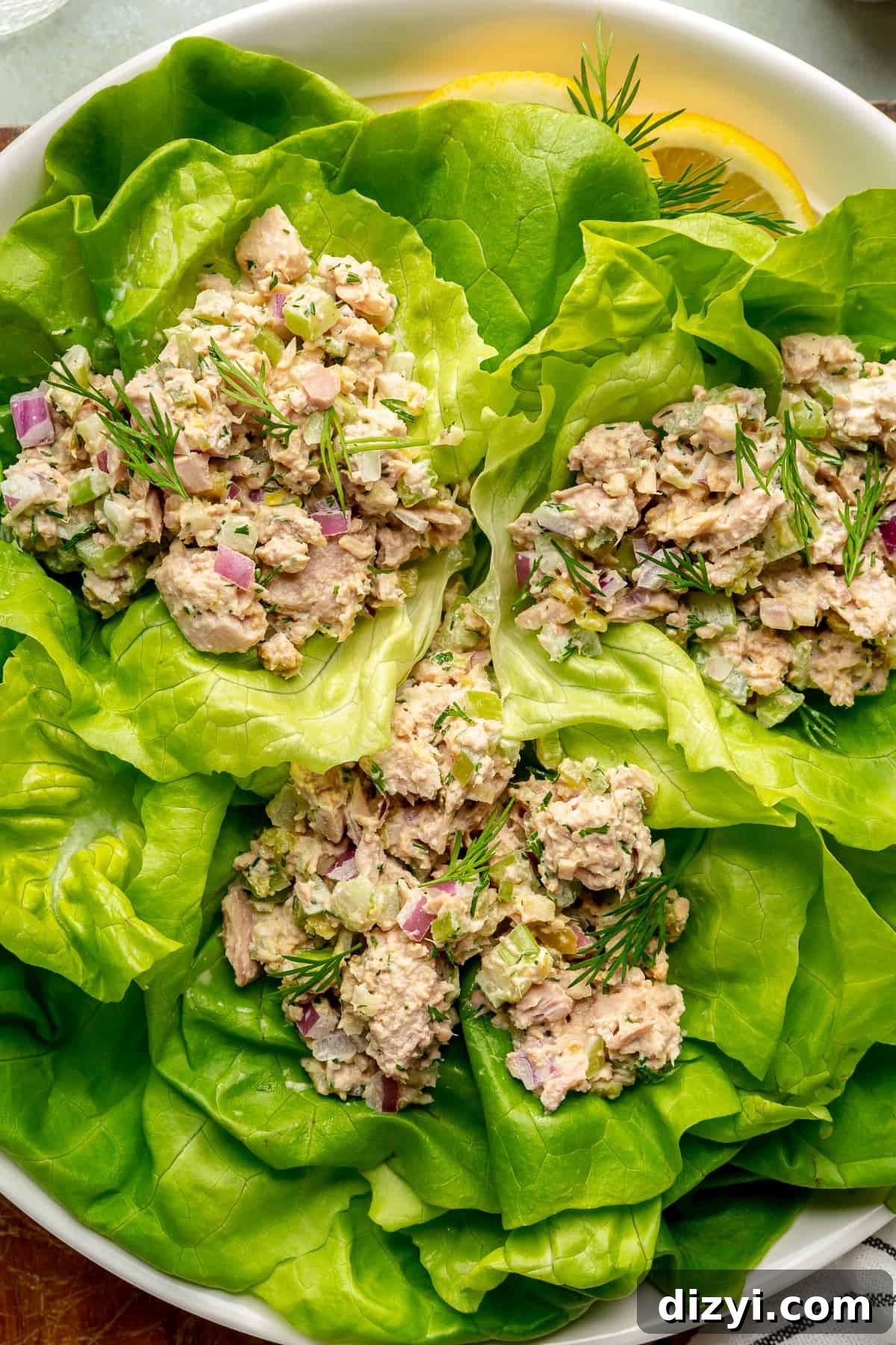 Classic Tuna Salad in lettuce cups