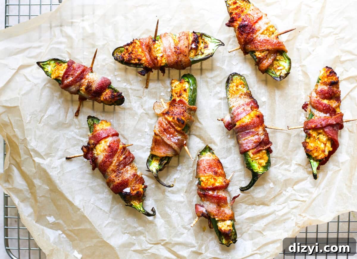 cheesy chicken stuffed bacon-wrapped jalapeños